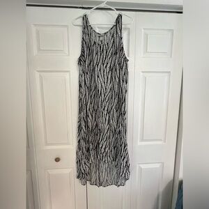 Feather print dress